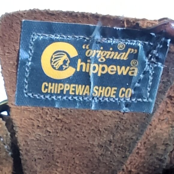 RARE Chippewa Steel Toe Brown Leather Logger Boots Mens Size 6 - Picture 10 of 12